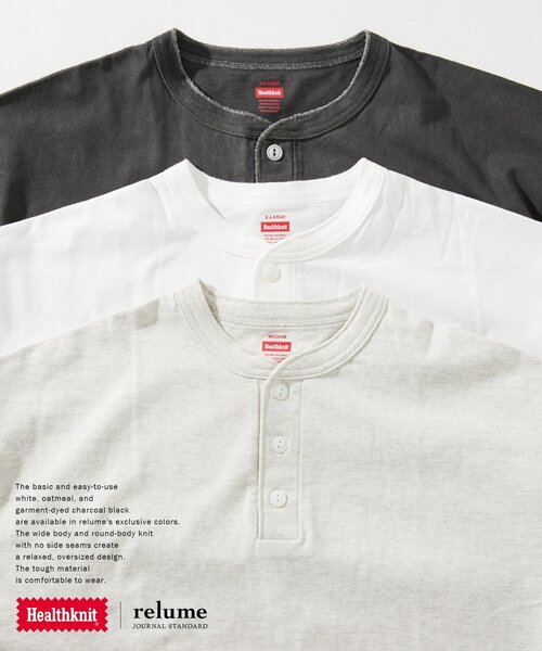 Healthknit（ヘルスニット）の「Healthknit / ヘルスニット 別注 ヘンリーネックTシャツ（Tシャツ/カットソー・メンズ・ブラック系その他/アイボリー/ホワイト/チョコ/ピンク系その他・SMALL/MEDIUM/LARGE/X-LARGE）」の7枚目の写真