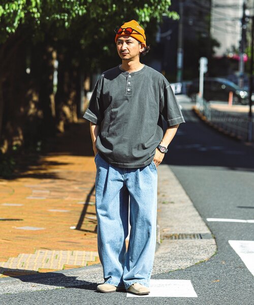 Healthknit（ヘルスニット）の「Healthknit / ヘルスニット 別注 ヘンリーネックTシャツ（Tシャツ/カットソー・メンズ・ブラック系その他/アイボリー/ホワイト/チョコ/ピンク系その他・SMALL/MEDIUM/LARGE/X-LARGE）」の14枚目の写真