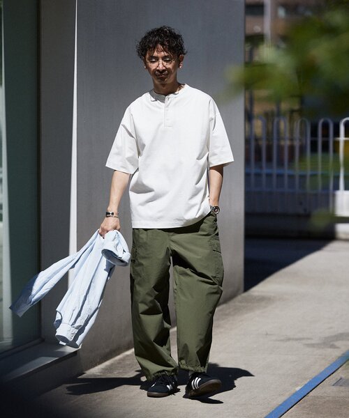 Healthknit（ヘルスニット）の「Healthknit / ヘルスニット 別注 ヘンリーネックTシャツ（Tシャツ/カットソー・メンズ・ブラック系その他/アイボリー/ホワイト/チョコ/ピンク系その他・SMALL/MEDIUM/LARGE/X-LARGE）」の15枚目の写真