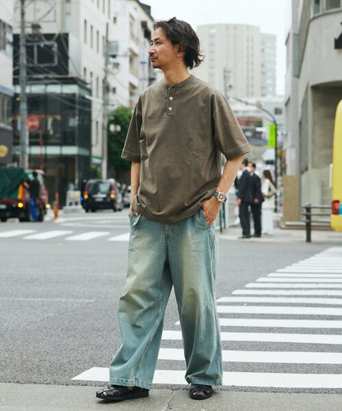 Healthknit（ヘルスニット）の「Healthknit / ヘルスニット 別注 ヘンリーネックTシャツ（Tシャツ/カットソー・メンズ・ブラック系その他/アイボリー/ホワイト/チョコ/ピンク系その他・SMALL/MEDIUM/LARGE/X-LARGE）」の16枚目の写真