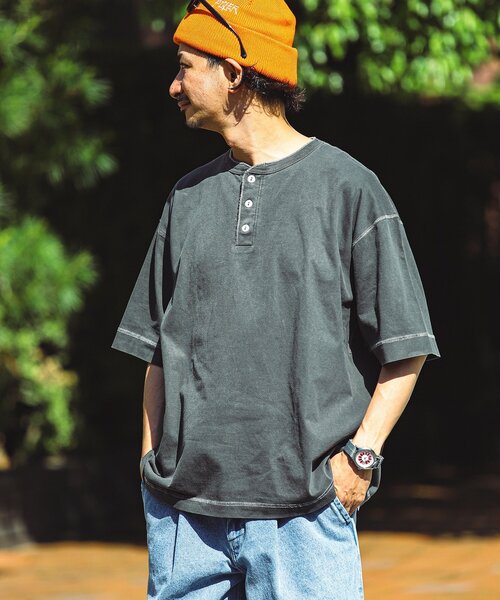 Healthknit（ヘルスニット）の「Healthknit / ヘルスニット 別注 ヘンリーネックTシャツ（Tシャツ/カットソー・メンズ・ブラック系その他/アイボリー/ホワイト/チョコ/ピンク系その他・SMALL/MEDIUM/LARGE/X-LARGE）」の18枚目の写真