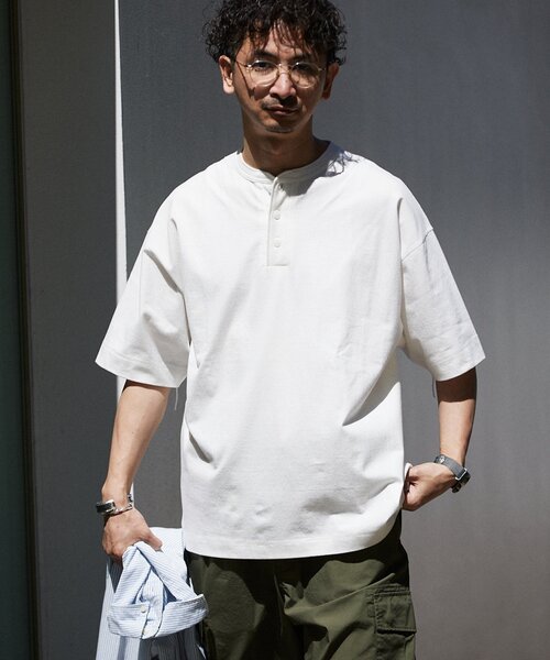 Healthknit（ヘルスニット）の「Healthknit / ヘルスニット 別注 ヘンリーネックTシャツ（Tシャツ/カットソー・メンズ・ブラック系その他/アイボリー/ホワイト/チョコ/ピンク系その他・SMALL/MEDIUM/LARGE/X-LARGE）」の22枚目の写真