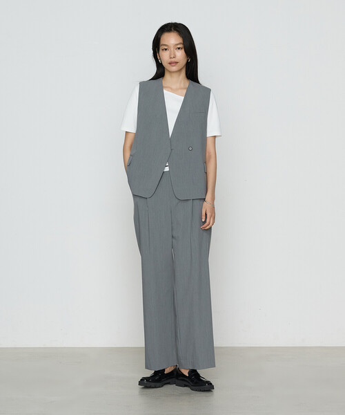 COMME CA(コムサ)の「クリアウーリー ジレ(ベスト・レディース・ブラック/トップグレー・11号/9号)」の3枚目の写真