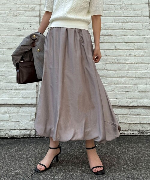 fredy emue（フレディエミュ）の「シャイニーイージーバルーンスカート（スカート・レディース・アイボリー/ベージュ/ブラック・36/38）」の20枚目の写真