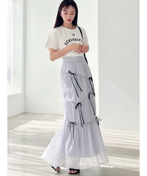 RESEXXY（リゼクシー）の「ミニマルリボンマーメイドスカート（スカート・レディース・アイボリー/ブラック/ブルー・FREE）」の7枚目の写真