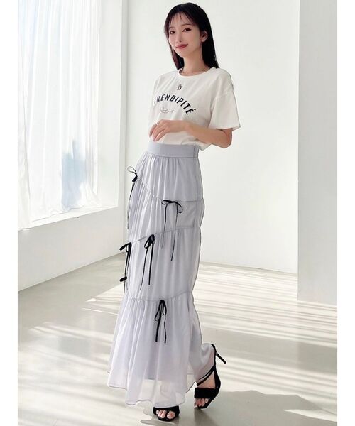 RESEXXY（リゼクシー）の「ミニマルリボンマーメイドスカート（スカート・レディース・アイボリー/ブラック/ブルー・FREE）」の8枚目の写真