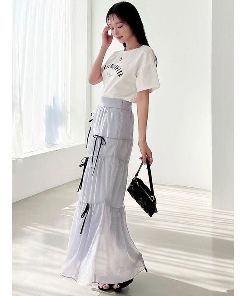 RESEXXY（リゼクシー）の「ミニマルリボンマーメイドスカート（スカート・レディース・アイボリー/ブラック/ブルー・FREE）」の9枚目の写真