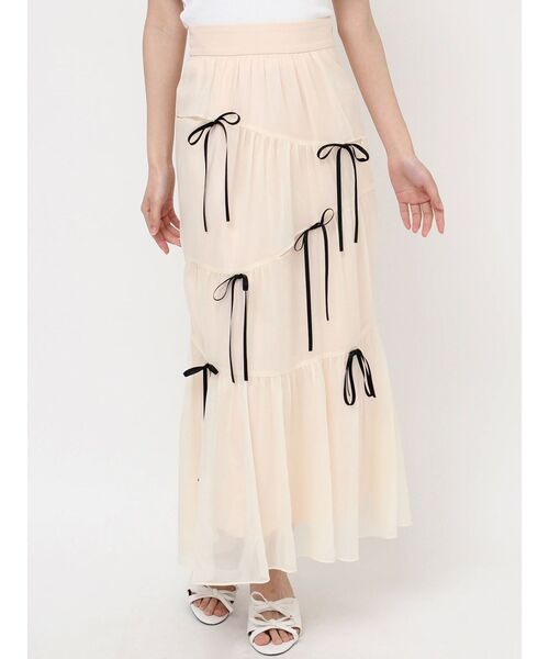 RESEXXY（リゼクシー）の「ミニマルリボンマーメイドスカート（スカート・レディース・アイボリー/ブラック/ブルー・FREE）」の4枚目の写真