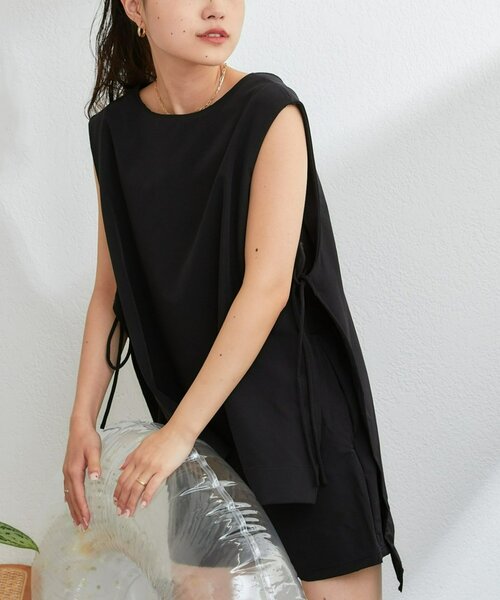 CIAOPANIC TYPY(チャオパニックティピー)の「【WEB限定】サイドスリットカバーアップラッシュガード(ラッシュガード・レディース・ブラック/カーキ/ベージュ・MEDIUM/LARGE)」の9枚目の写真