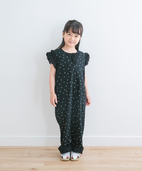 セール】『親子リンク』リネンレーヨンドットオールインワン