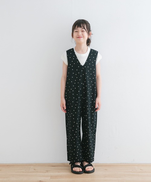セール】『親子リンク』リネンレーヨンドットオールインワン