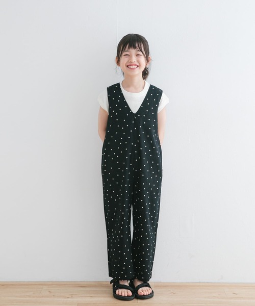 新品　poet リネン100% オールインワン　トマト　M poet トマトS リネン オールインワン オレンジ ジャンプスーツ