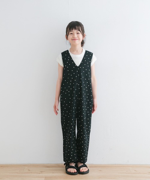 セール】『親子リンク』リネンレーヨンドットオールインワン