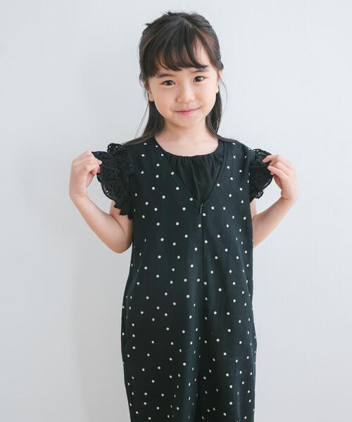 URBAN RESEARCH DOORS（アーバンリサーチドアーズ）の「『親子リンク』リネンレーヨンドットオールインワン(KIDS)（ワンピース・キッズ・ブラック/ナチュラル・120/105/135）」の16枚目の写真