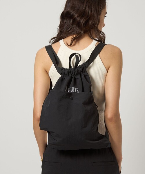 green label relaxing(グリーンレーベルリラクシング)の「【別注】<La Hutte>ナップサック&ハンドバッグ(バックパック/リュック・レディース・ブラック/ライトグレー・FREE)」の3枚目の写真