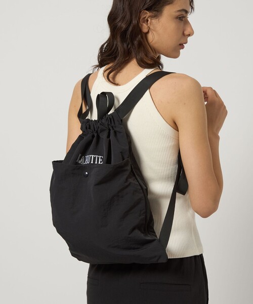 green label relaxing(グリーンレーベルリラクシング)の「【別注】<La Hutte>ナップサック&ハンドバッグ(バックパック/リュック・レディース・ブラック/ライトグレー・FREE)」の4枚目の写真