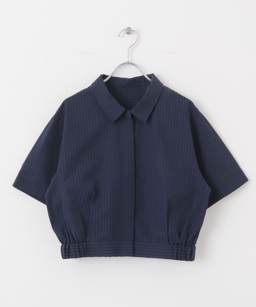 KBF（ケイビーエフ）の「コンパクトストライプシャツ（シャツ/ブラウス・レディース・ブルー系その他/ホワイト系その他/ライトグレー・ONE）」の4枚目の写真