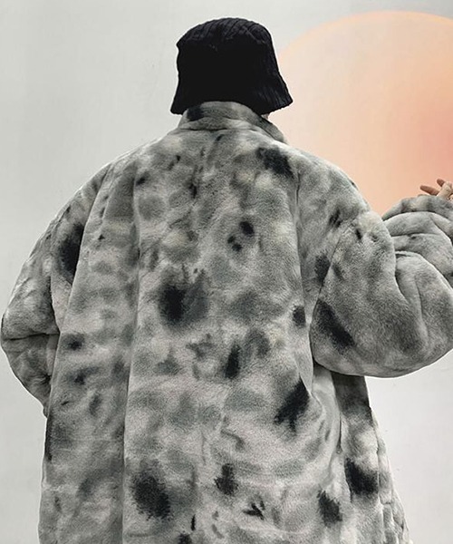 WARAIJOGO(ワライジョウゴ)の「タイダイフェイクファーオーバーサイズブルゾン(NEZ)(ブルゾン・メンズ・ホワイト/グレー・FREE)」の6枚目の写真