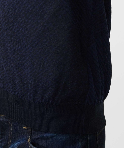 MICHEL KLEIN HOMME (ミッシェルクランオム)の「ダイアゴナル柄ニットカーディガン(カーディガン/ボレロ・メンズ・ライトグレー/ネイビー・MEDIUM/LARGE/X-LARGE)」の12枚目の写真