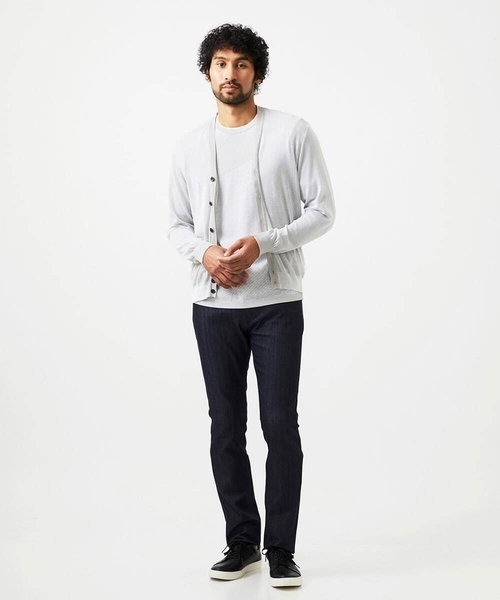 MICHEL KLEIN HOMME (ミッシェルクランオム)の「ダイアゴナル柄ニットカーディガン(カーディガン/ボレロ・メンズ・ライトグレー/ネイビー・MEDIUM/LARGE/X-LARGE)」の16枚目の写真