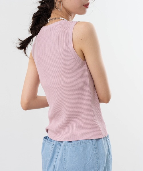 refinedworks(リファインドワークス)の「【refinedworks】インナーにも!リブタンクトップ!(タンクトップ・レディース・ピンク/ホワイト/ブルー/ブラック・FREE)」の12枚目の写真
