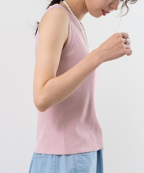 refinedworks(リファインドワークス)の「【refinedworks】インナーにも!リブタンクトップ!(タンクトップ・レディース・ピンク/ホワイト/ブルー/ブラック・FREE)」の11枚目の写真