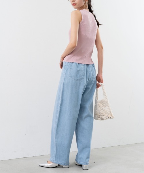 refinedworks(リファインドワークス)の「【refinedworks】インナーにも!リブタンクトップ!(タンクトップ・レディース・ピンク/ホワイト/ブルー/ブラック・FREE)」の8枚目の写真