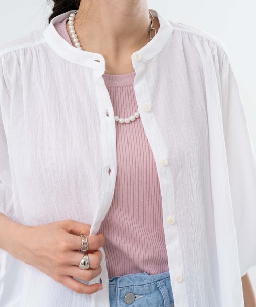 refinedworks(リファインドワークス)の「【refinedworks】インナーにも!リブタンクトップ!(タンクトップ・レディース・ピンク/ホワイト/ブルー/ブラック・FREE)」の5枚目の写真