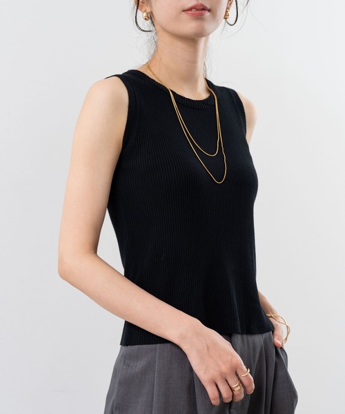 refinedworks(リファインドワークス)の「【refinedworks】インナーにも!リブタンクトップ!(タンクトップ・レディース・ピンク/ホワイト/ブルー/ブラック・FREE)」の17枚目の写真