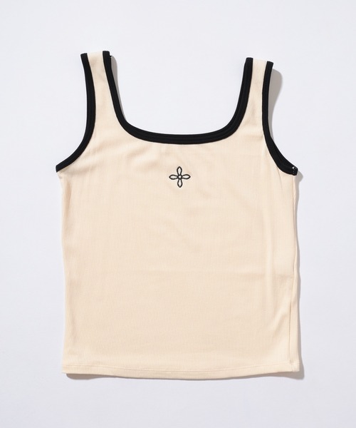 Lace Ladies(レースレディース)の「配色 ライン Uネック ベーシック タンクトップ(タンクトップ・レディース・ホワイト/アイボリー/ブラック/グレー・FREE)」の11枚目の写真