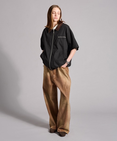 WETTEMPT（ウィテンプト）の「ZIP TWILL HALF SLEEVE BLOUSON / ジップツイルハーフスリーブブルゾン（シャツ/ブラウス・メンズ・ベージュ/ブラック/カーキ・SMALL/MEDIUM/LARGE）」の11枚目の写真