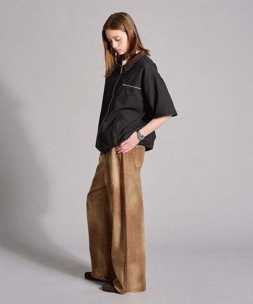 WETTEMPT（ウィテンプト）の「ZIP TWILL HALF SLEEVE BLOUSON / ジップツイルハーフスリーブブルゾン（シャツ/ブラウス・メンズ・ベージュ/ブラック/カーキ・SMALL/MEDIUM/LARGE）」の12枚目の写真