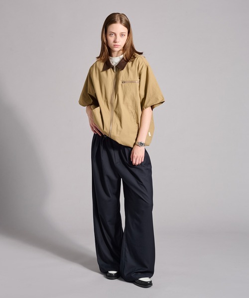 ZIP TWILL HALF SLEEVE BLOUSON / ジップツイルハーフスリーブ