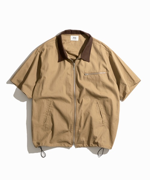 WETTEMPT（ウィテンプト）の「ZIP TWILL HALF SLEEVE BLOUSON / ジップツイルハーフスリーブブルゾン（シャツ/ブラウス・メンズ・ベージュ/ブラック/カーキ・SMALL/MEDIUM/LARGE）」の20枚目の写真