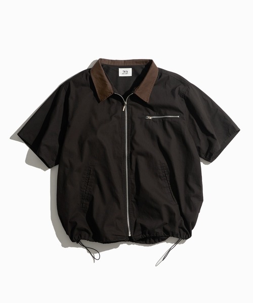 WETTEMPT（ウィテンプト）の「ZIP TWILL HALF SLEEVE BLOUSON / ジップツイルハーフスリーブブルゾン（シャツ/ブラウス・メンズ・ベージュ/ブラック/カーキ・SMALL/MEDIUM/LARGE）」の4枚目の写真