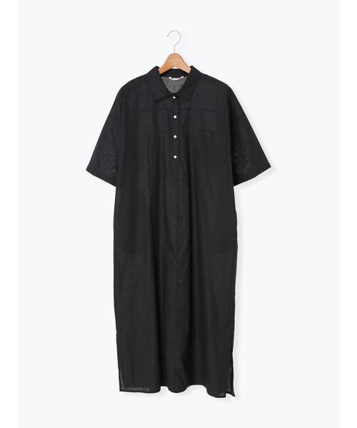 Lugnoncure（ルノンキュール）の「綿麻シャツワンピース（ワンピース・レディース・ブラック/ネイビー/ブラウン・F）」の8枚目の写真