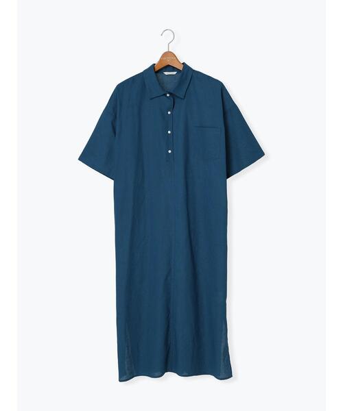 Lugnoncure（ルノンキュール）の「綿麻シャツワンピース（ワンピース・レディース・ブラック/ネイビー/ブラウン・F）」の10枚目の写真