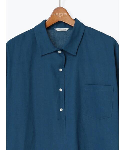 Lugnoncure（ルノンキュール）の「綿麻シャツワンピース（ワンピース・レディース・ブラック/ネイビー/ブラウン・F）」の12枚目の写真