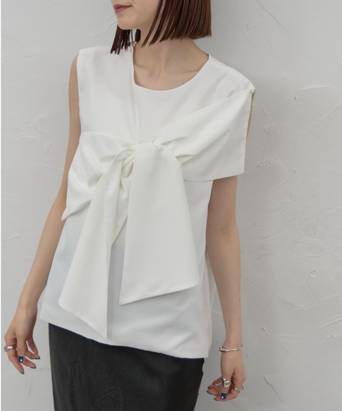 leimn（レイムン）の「ビックリボンノースリーブ（タンクトップ・レディース・ブラック/ホワイト・M）」の3枚目の写真