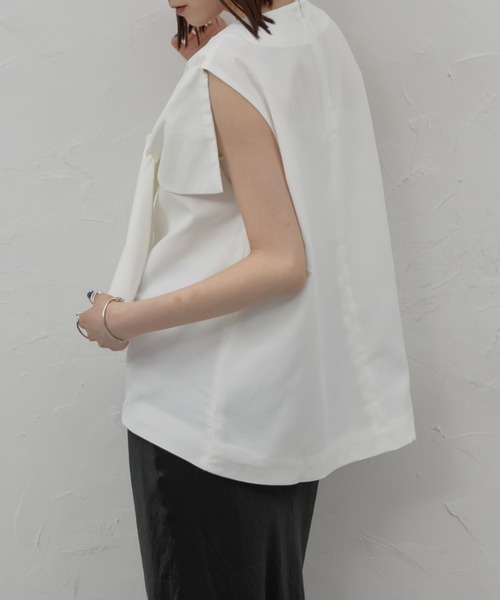 leimn（レイムン）の「ビックリボンノースリーブ（タンクトップ・レディース・ブラック/ホワイト・M）」の6枚目の写真