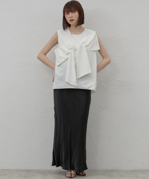 leimn（レイムン）の「ビックリボンノースリーブ（タンクトップ・レディース・ブラック/ホワイト・M）」の8枚目の写真