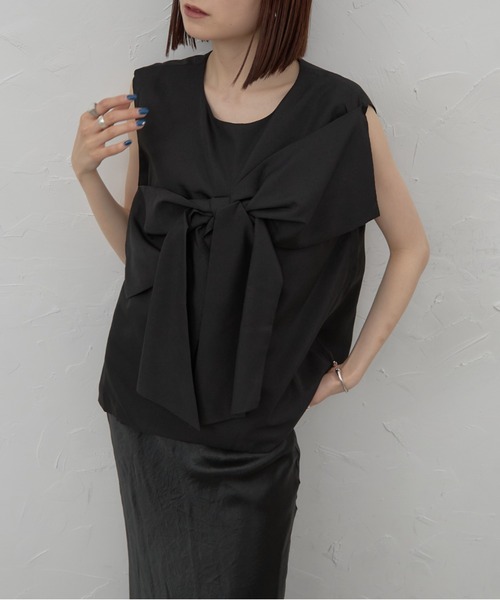 leimn（レイムン）の「ビックリボンノースリーブ（タンクトップ・レディース・ブラック/ホワイト・M）」の12枚目の写真