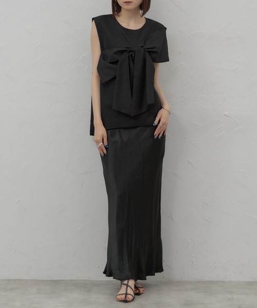 leimn（レイムン）の「ビックリボンノースリーブ（タンクトップ・レディース・ブラック/ホワイト・M）」の16枚目の写真