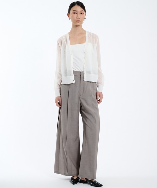 PUBLIC TOKYO（パブリックトウキョウ）の「ドライトロサイドタックパンツ（スラックス・レディース・モカ/ネイビー/ベージュ/ブラウン・2/3/1）」の5枚目の写真