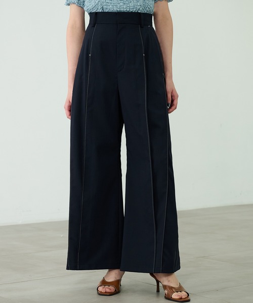 PUBLIC TOKYO（パブリックトウキョウ）の「ドライトロサイドタックパンツ（スラックス・レディース・モカ/ネイビー/ベージュ/ブラウン・2/3/1）」の12枚目の写真