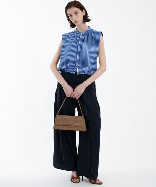 PUBLIC TOKYO（パブリックトウキョウ）の「ドライトロサイドタックパンツ（スラックス・レディース・モカ/ネイビー/ベージュ/ブラウン・2/3/1）」の22枚目の写真