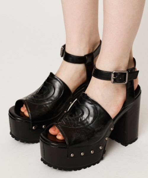 【ファッション通販】の商品をすべて HEART SOLE CHUNKY SANDAL サンダル ハート チャンキーソール 靴