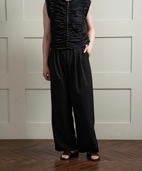 elastic waist dot pants / エラスティックウエストドットパンツ