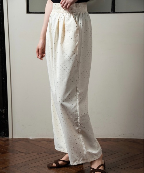elastic waist dot pants / エラスティックウエストドットパンツ