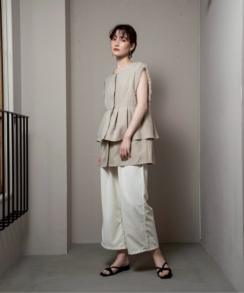 elastic waist dot pants / エラスティックウエストドットパンツ